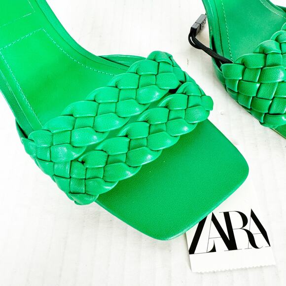 Zara Emerald Braided Heels - Picture 4 of 8